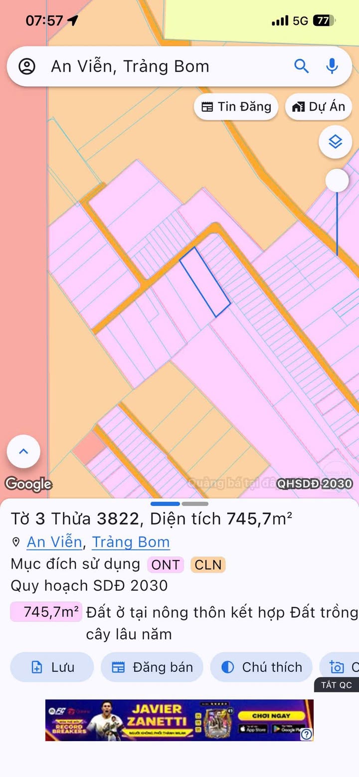 Bán Đất 375m² Full Thổ Cư Biên Hòa - Gần KCN, Dân Đông Đúc