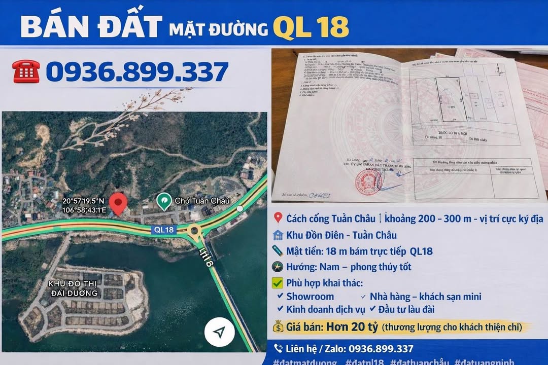 Đất nền Tuần Châu 700m² QL18 - Đầu tư sinh lời vượt trội!