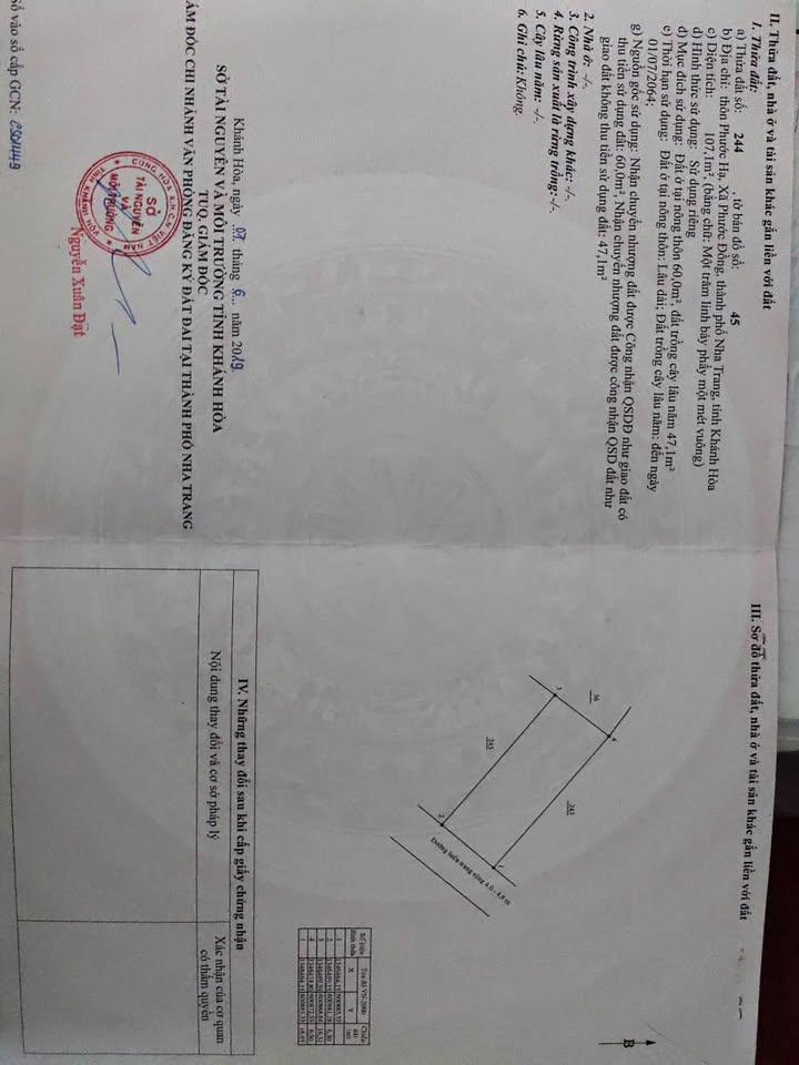 Bán Đất Đường Dân Sinh Nha Trang 107m² Sổ Hồng Riêng - Giá 2.5 Tỷ