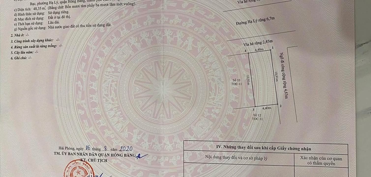 Bán Đất Lô Góc Mặt Tiền Hạ Lý, Hồng Bàng - 48.35m² - Giá 8.4 Tỷ