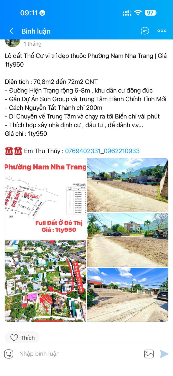 Đất nền Phước Đồng Nha Trang 89m² - Sổ đỏ chính chủ!