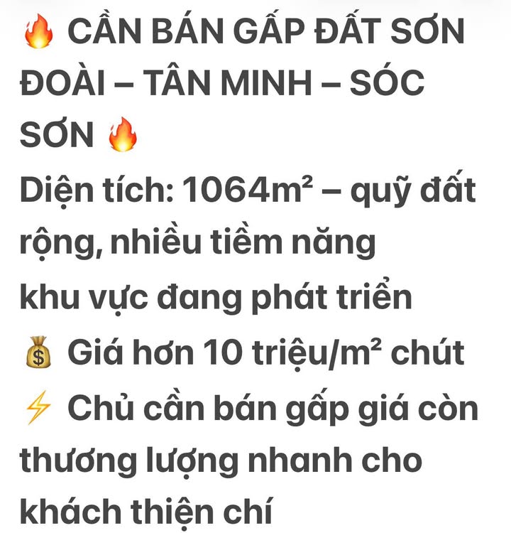 Đất Sóc Sơn 1064m² - Sổ Đỏ Rõ Ràng - Giá Đầu Tư Cực Tốt