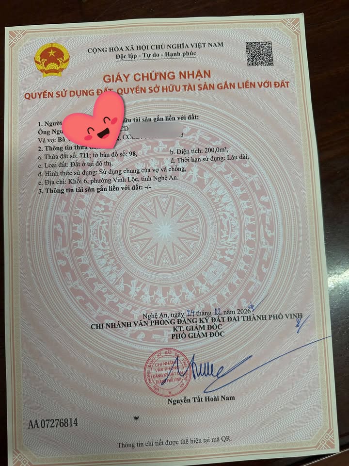 Đất nền 200m² Nghi Phong, TP Vinh - Sổ đỏ chính chủ!