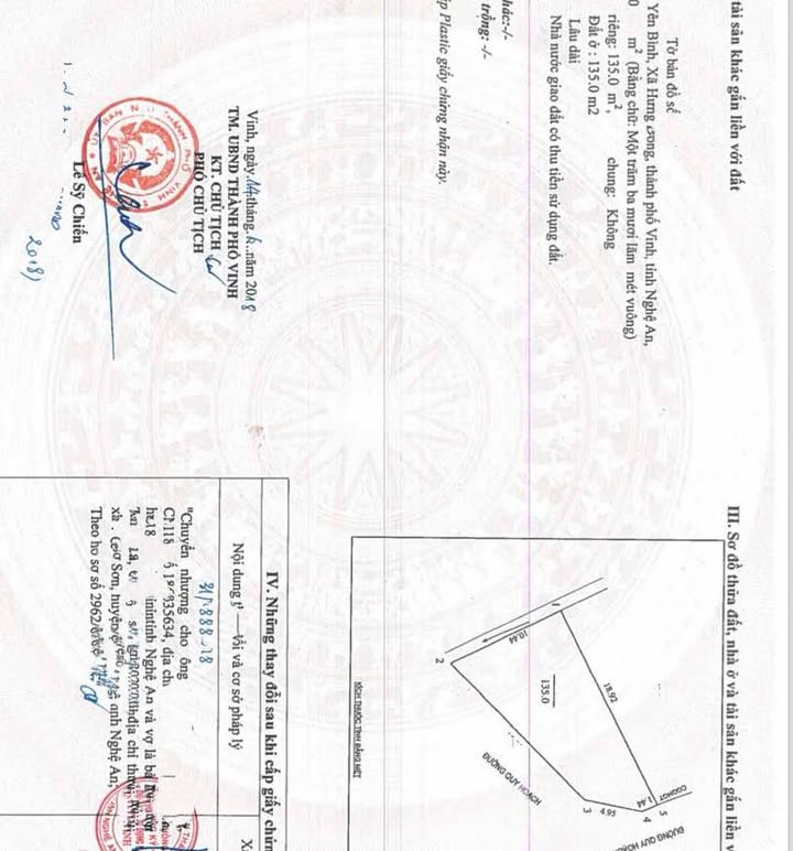 Đất nền TP Vinh 135m² - Sổ đỏ chính chủ, đường lớn ô tô!