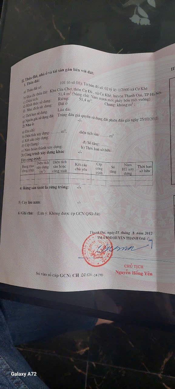 Đất nền Cự Đà Thanh Oai 51.4m² - Sổ đỏ chính chủ