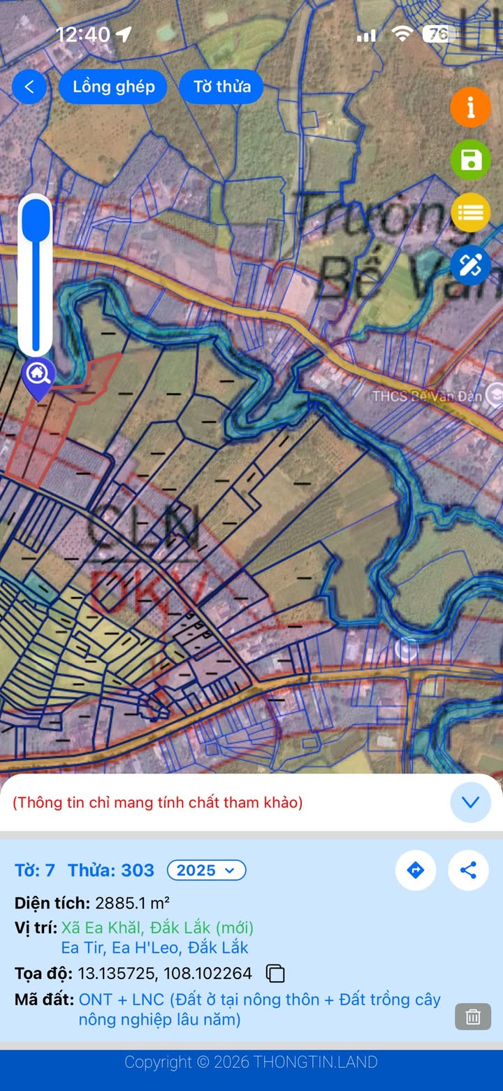 Đất thổ cư Đắk Lắk 2200m² - Mặt tiền đường bê tông, giá 520 triệu