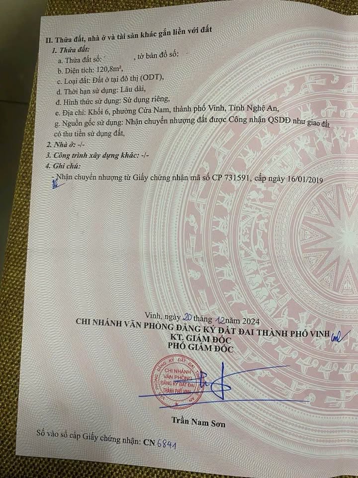 Bán Đất Mặt Tiền 12m P. Cửa Nam, TP Vinh 121m² - Kinh Doanh Đắc Lợi