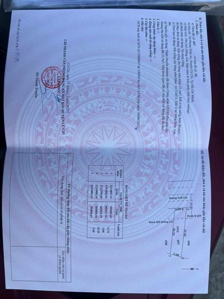 Đất Nền Suối Lội Củ Chi 104m² giá 3.2 tỷ - Đầu tư sinh lời!