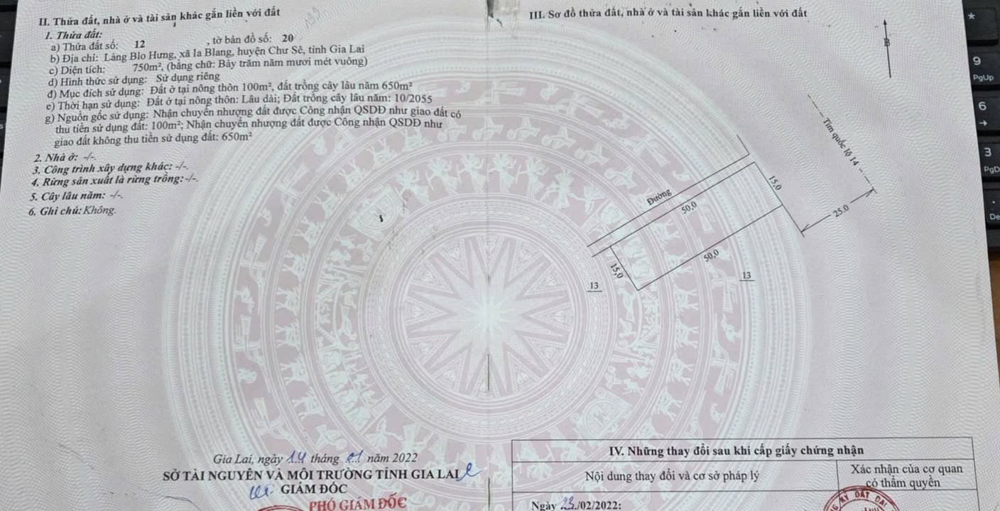 Bán Đất 2 Mặt Tiền QL14A Chư Pưh, Gia Lai - 750m² Thổ Cư