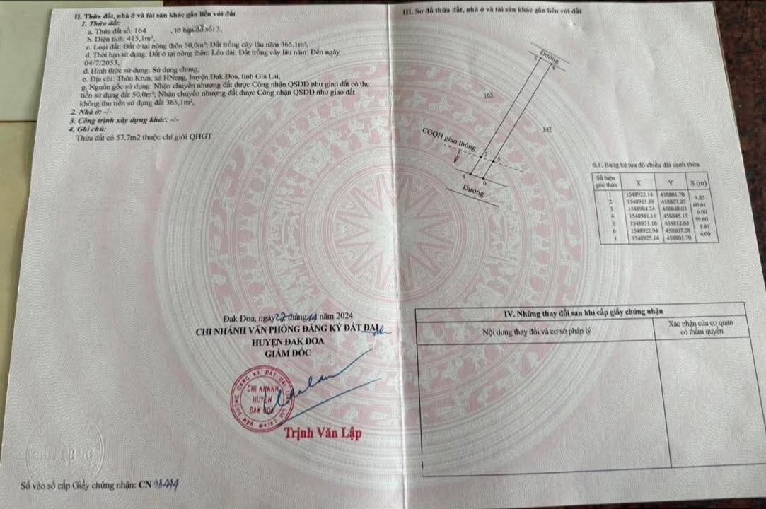 Đất nền mặt tiền Lạc Long Quân, Đak Đoa, Gia Lai - 360m² - 1.4 tỷ