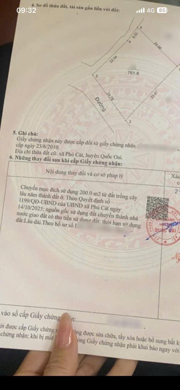 Đất nền 700m² Quốc Oai, Hà Nội giá 1.4 tỷ - Sổ đỏ chính chủ!