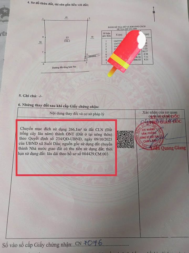 Đất Nền 336m² Suối Cát Cam Lâm - Sổ Đỏ Sẵn Sàng - Giá 1.62 Tỷ