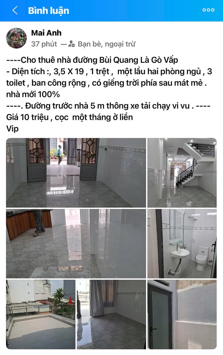 Cho thuê nhà Bùi Quang Là Gò Vấp 66m² - 2PN, Sẵn Sàng Ở Ngay