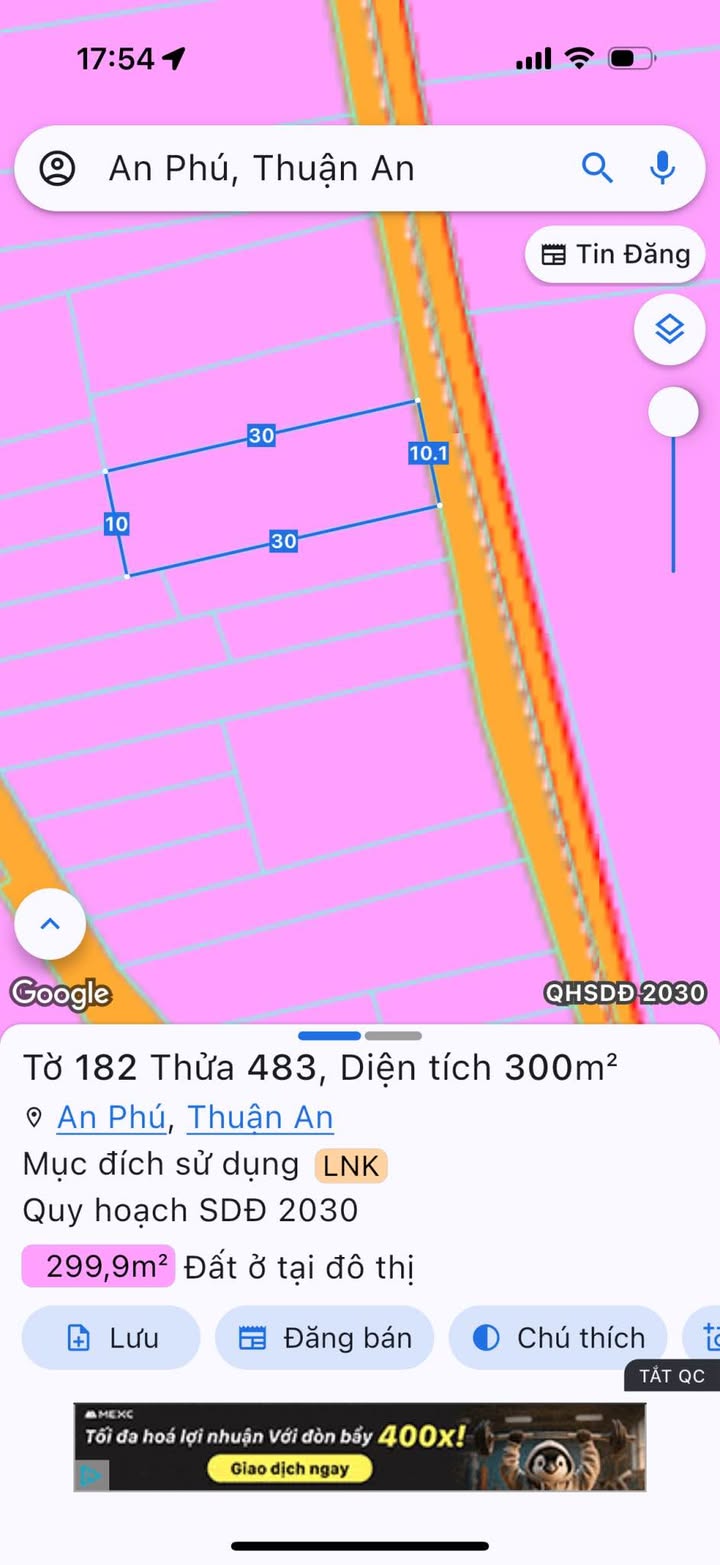 Đất Nền 600m² Đường 09 An Phú, Thuận An - Sổ Đỏ Thổ Cư, Giá 10 Tỷ