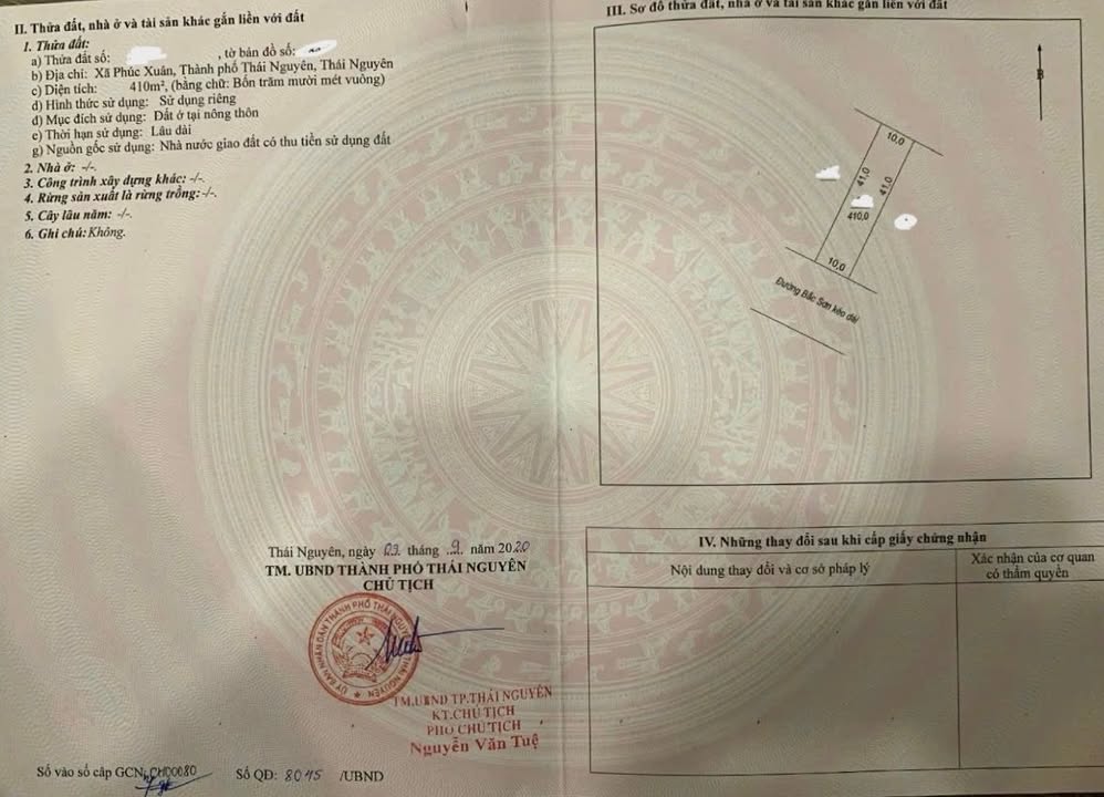 Mặt Tiền Kinh Doanh Đường Bắc Sơn Kéo Dài, Thái Nguyên - 410m²