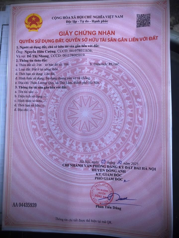 Nhà 3 Tầng Mặt Đường Làng Thư Lâm, Vĩnh Tường - 89.1m² - Giá Thỏa Thuận