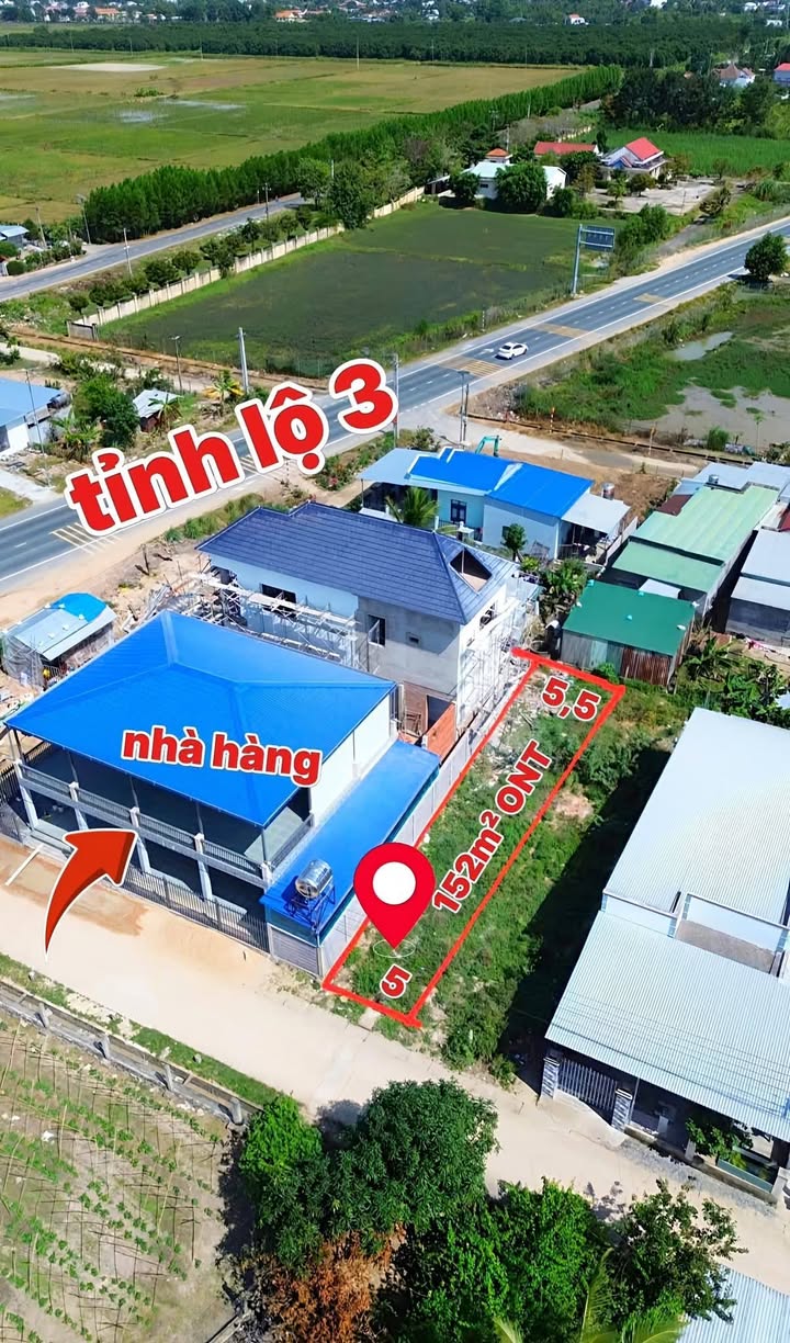 Đất nền Suối Cát, Nha Trang 153m² - Sổ đỏ, thổ cư 100%, hướng Tây Nam