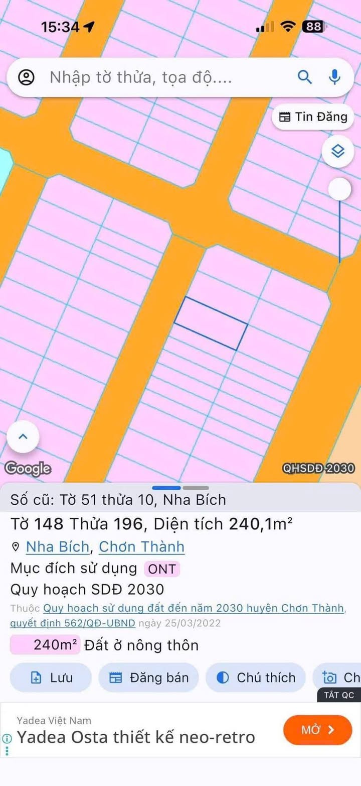 Đất nền Chơn Thành 240m² - Tiềm năng tăng giá vượt trội!