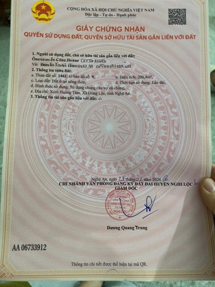 Đất nền Nghi Lộc 200m² - Lối 2 QL 46, Sẵn Sổ Hồng