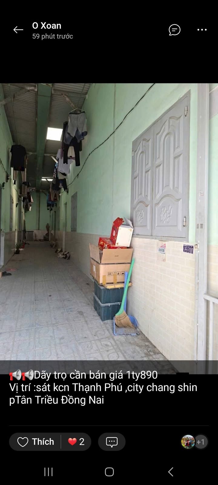 Nhà Trọ 95m² Sát KCN Thạnh Phú, Biên Hòa - 1.89 Tỷ