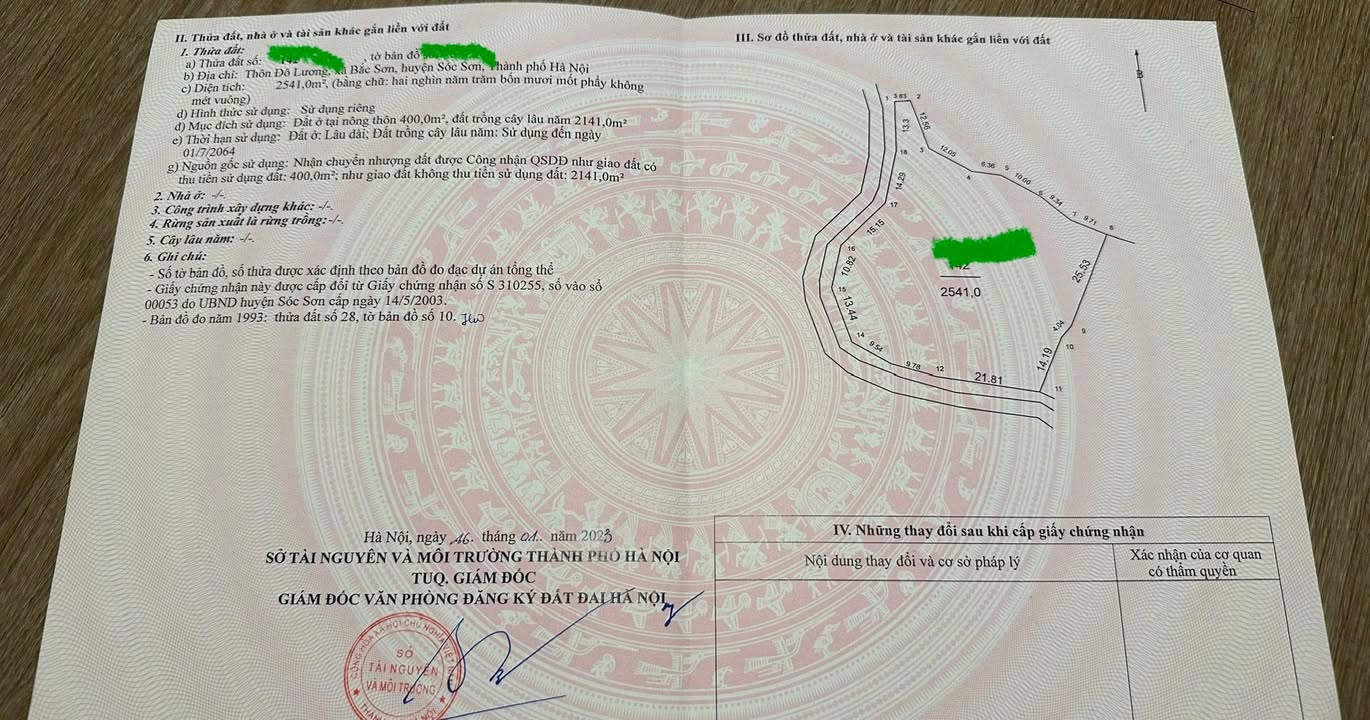 Đất nền Sóc Sơn 2541m² - Sổ đỏ chính chủ, view hồ đẹp!