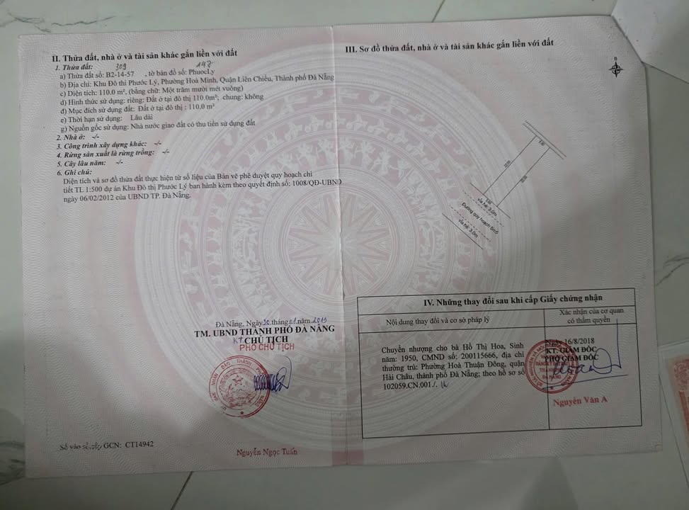 Bán Đất Phước Lý 4, Liên Chiểu - 110m² Hướng Tây Nam, Giá 4.7 Tỷ