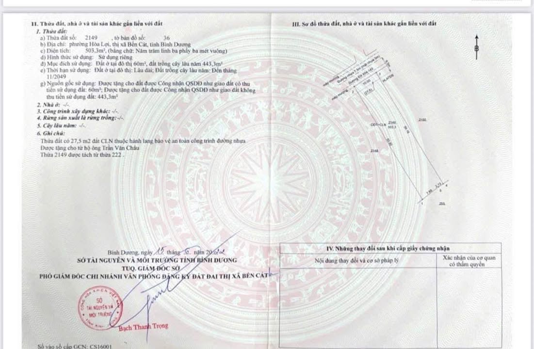 Đất Vàng P.Hoà Lợi, TP.Thủ Dầu Một - 500m² Giá Tốt, Gần T.Phố Mới