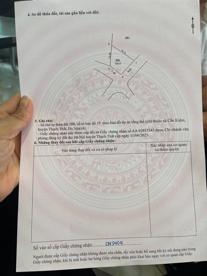 Đất nền Thạch Thất 100m² - Sổ hồng chính chủ, tiềm năng tăng giá!