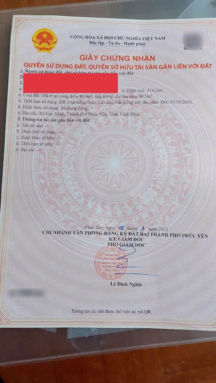 Đất nền Phúc Yên 115m² - Sổ đỏ chính chủ, đường thông thoáng
