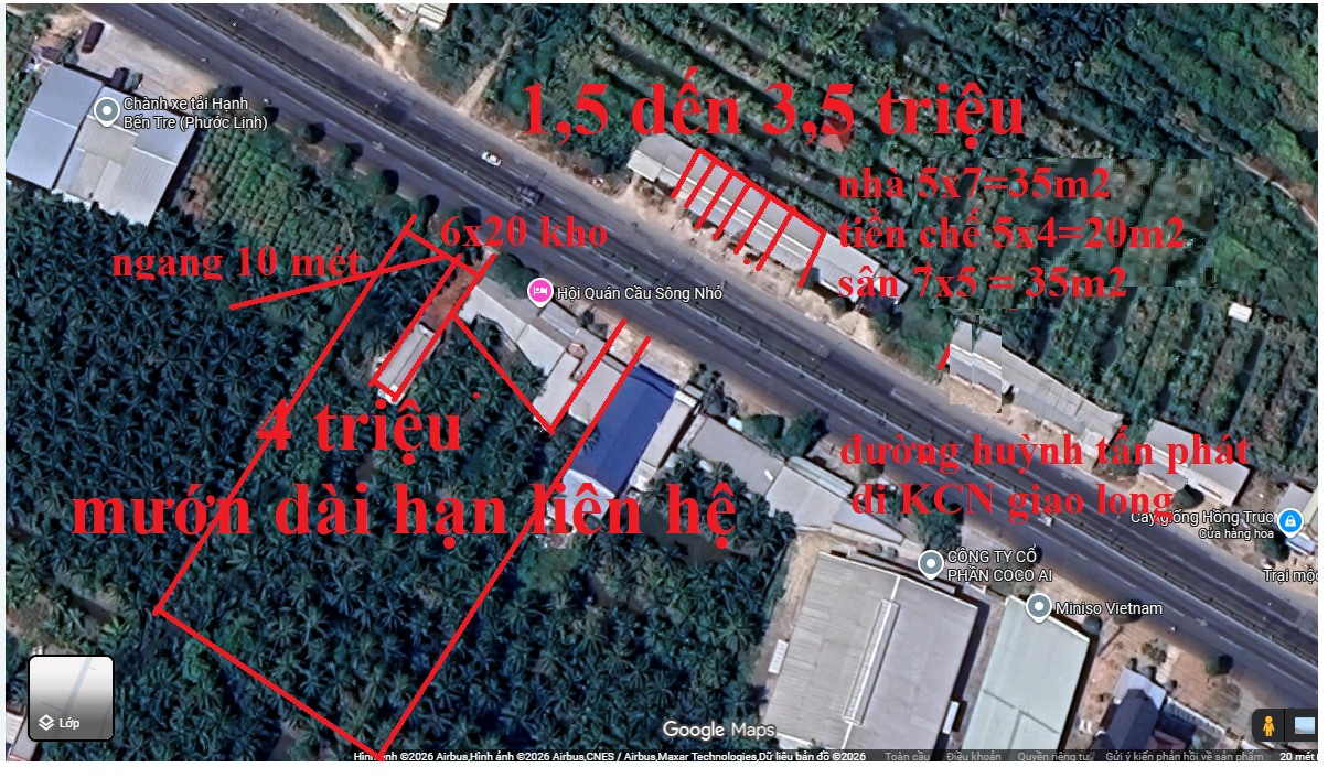 Mặt bằng, Kho Huỳnh Tấn Phát Bến Tre từ 1.5 Triệu - Vị trí đắc địa!