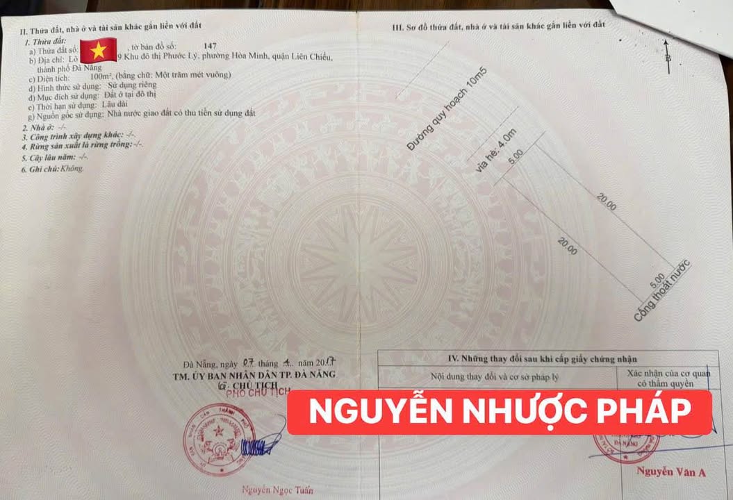 Đất MT Nguyễn Nhược Pháp Đà Nẵng 100m² - Kinh doanh Sầm uất