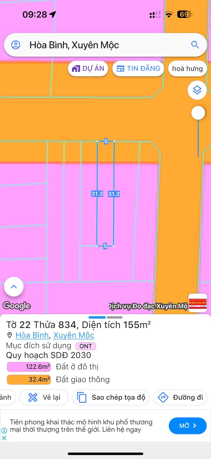 Đất nền Xuyên Mộc 155m² - Sổ đỏ chính chủ, tiềm năng tăng giá!
