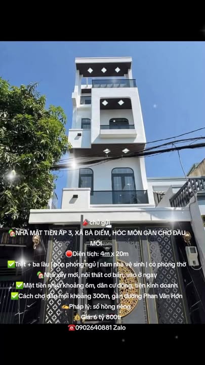 Nhà Mặt Tiền Hóc Môn 80m² 6.8 tỷ - Mặt tiền kinh doanh sầm uất!