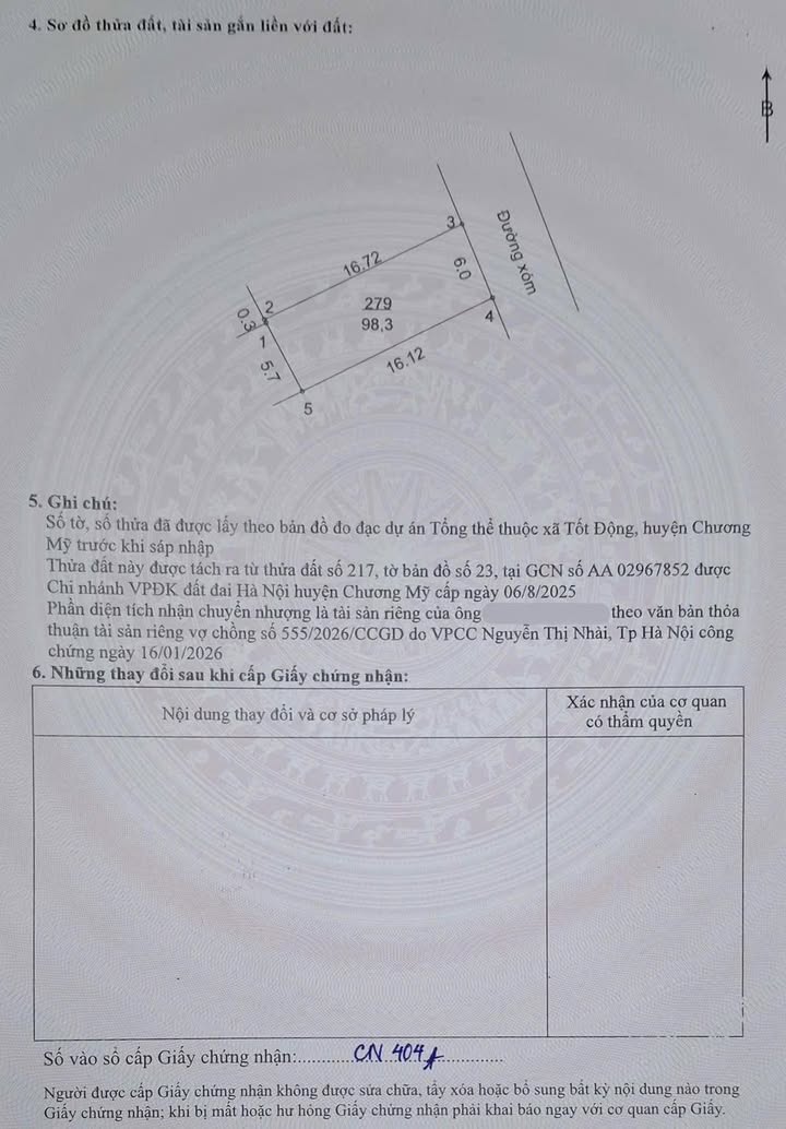 Đất Tốt Động, Chương Mỹ 98m² - Mặt tiền 6m, Sẵn Sổ Đỏ, Giá F0