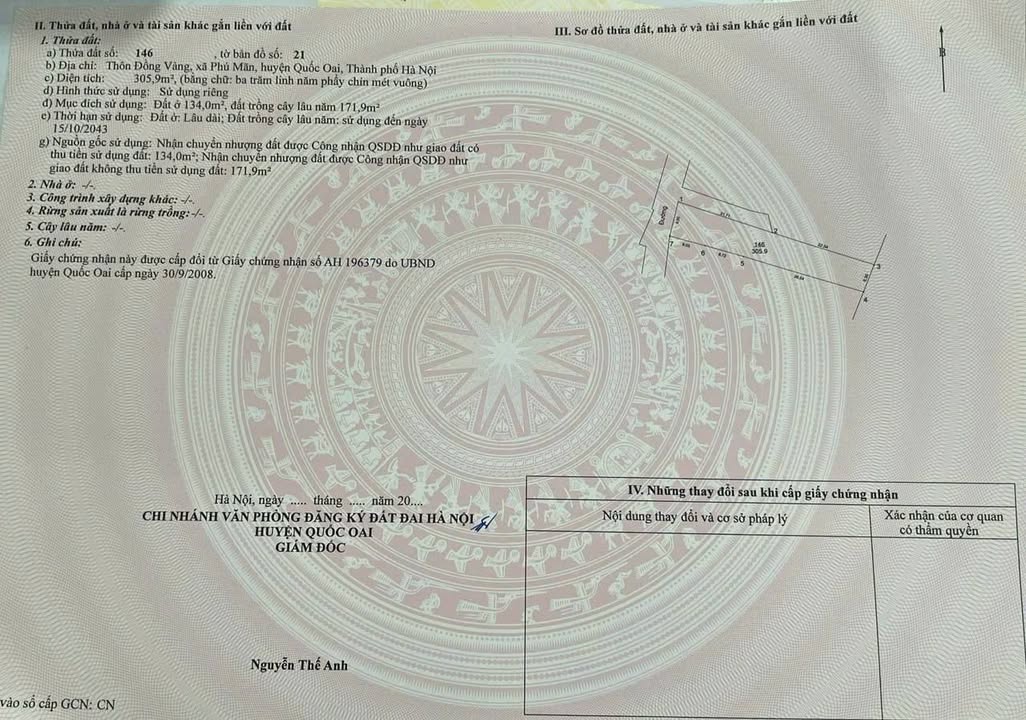 Bán Gấp Nhà Vườn 306m² Quốc Oai - Sẵn Sàng Đón Chủ Mới