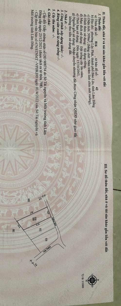 Đất Nền Phường Lộc Phát Bảo Lộc 520m² - Sổ Đỏ Chính Chủ!