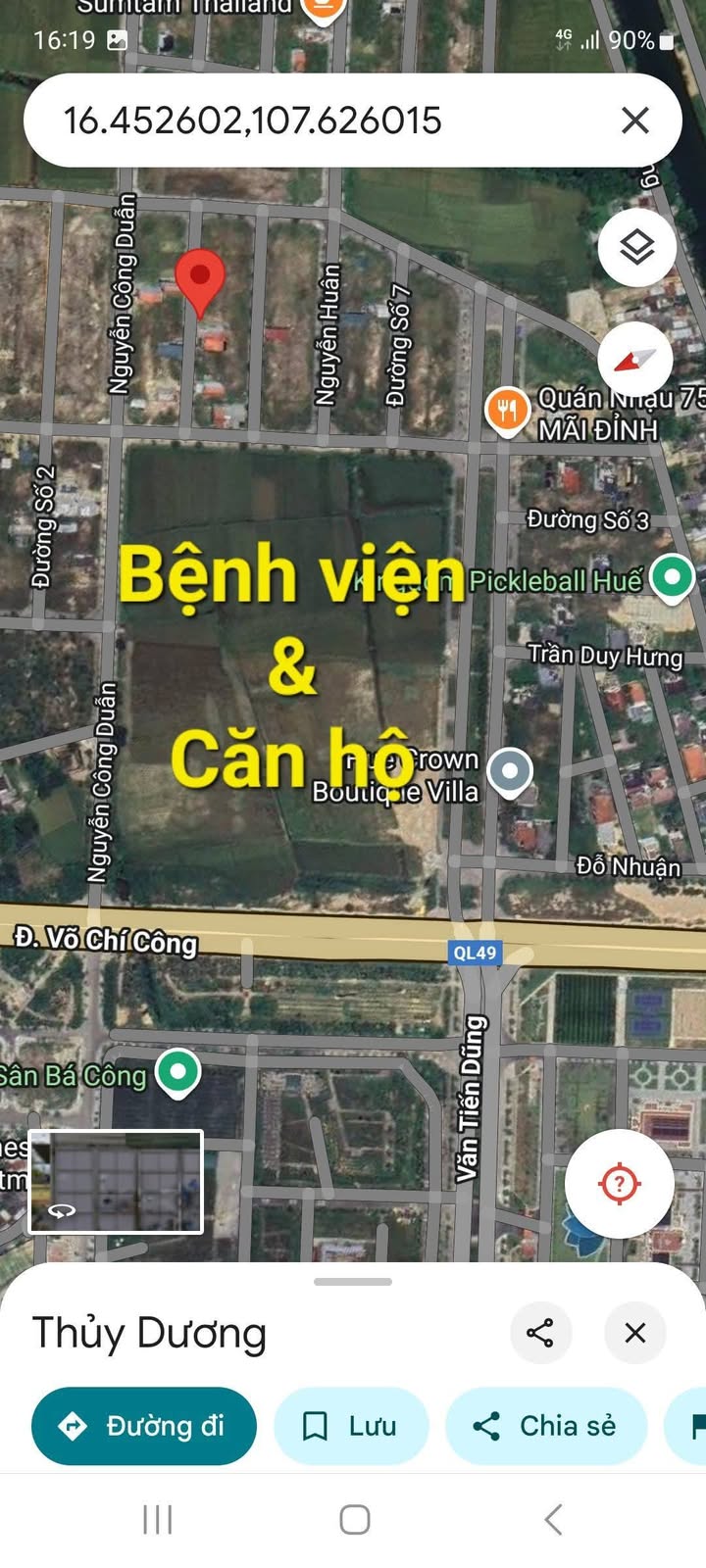 Đất nền KQH Thủy Dương 100m² - Hạ tầng hoàn thiện, giá 3.3 tỷ!