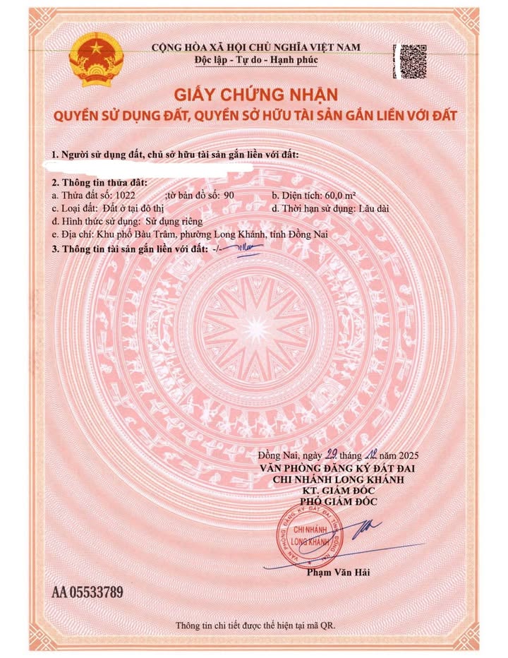 Đất Sổ Riêng Long Khánh 59m² Giá 650 Triệu - Sẵn Sàng Xây Nhà