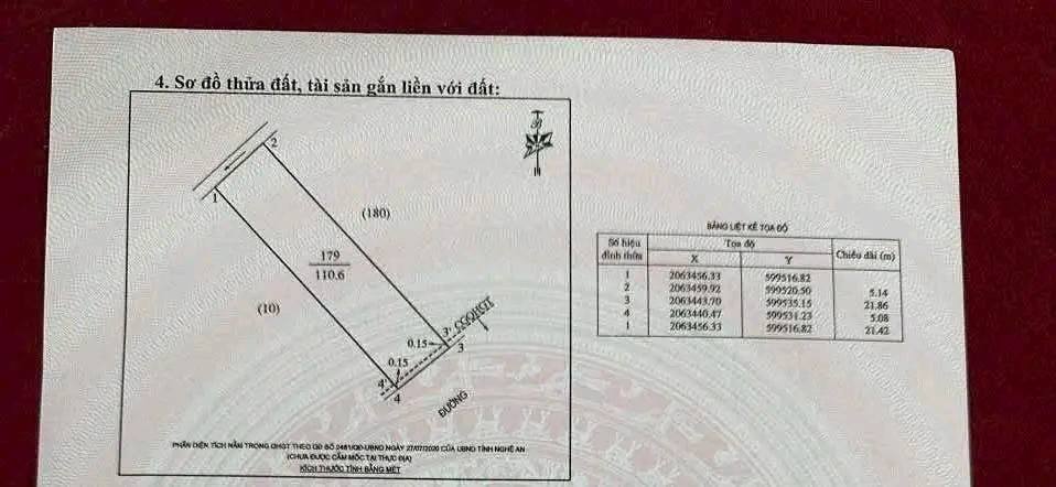 Đất nền Ngõ Trịnh Toàn, Vinh 110.6m² - Sổ đỏ chính chủ, xây tự do!