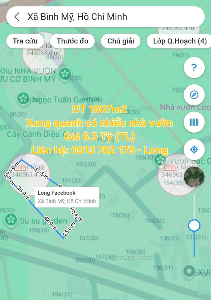 Đất vườn Bình Mỹ Củ Chi 1.907m² 6.5 tỷ - Nghỉ dưỡng lý tưởng