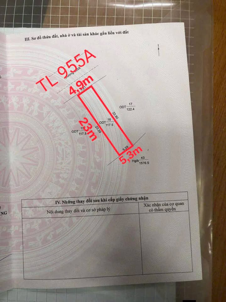 Bán Nền Mặt Tiền Đường 955A Châu Đốc, 117m², Giá 936 Triệu