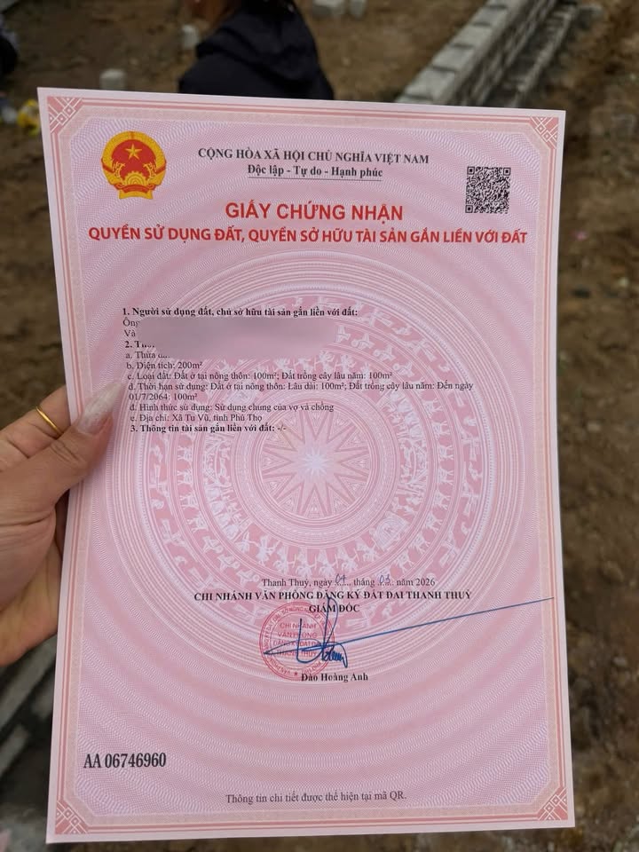 Đất nền Hà Lộc, Phú Thọ 200m² - Sổ đỏ chính chủ, đường ô tô tiện lợi