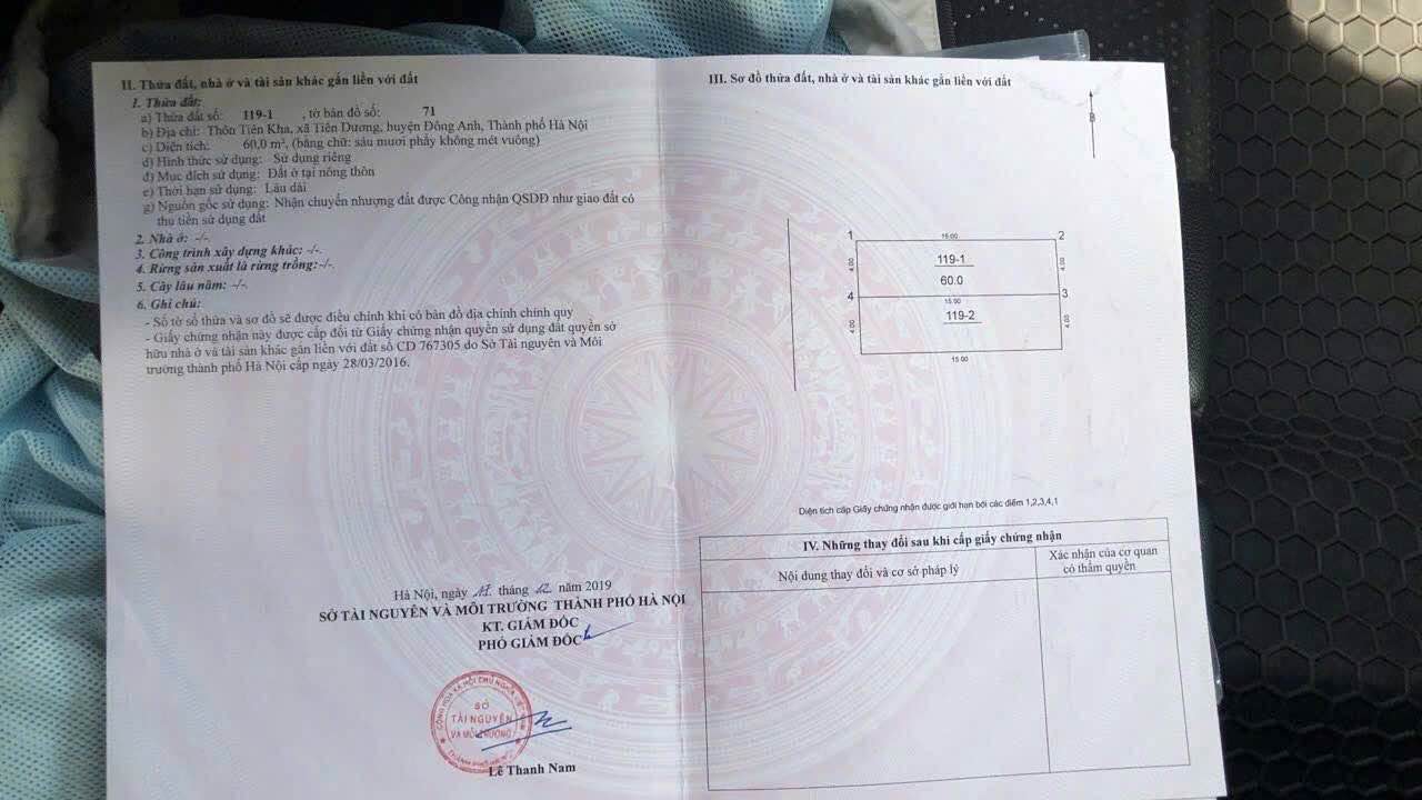 Bán Đất Chính Chủ Đông Anh 60m² - Sổ Đỏ Vuông Vắn, Đường Ô Tô Tránh