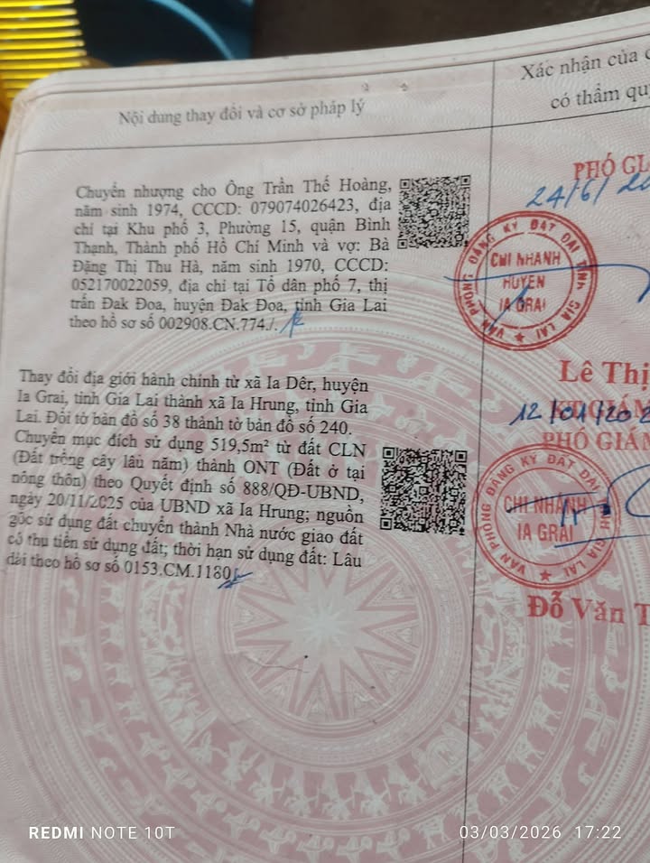 Đất nền Pleiku 520m² Tỉnh lộ 664 - Sổ đỏ chính chủ, full thổ cư!