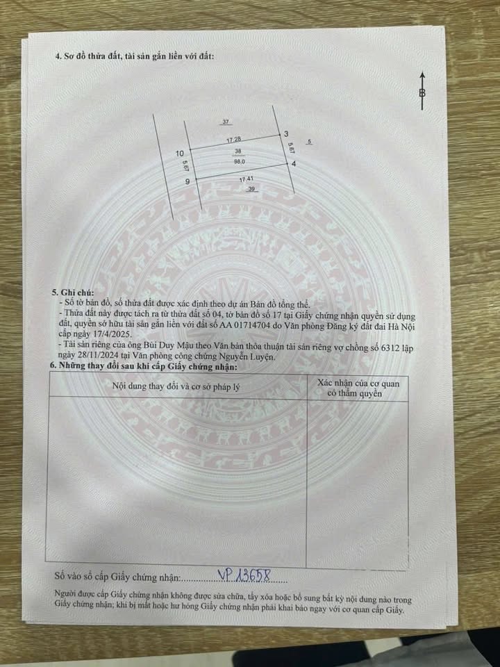 Land Thôn Vân Phúc 1 Phúc Lộc Hà Nội 98m² sổ đỏ chính chủ - Đầu tư sinh lời