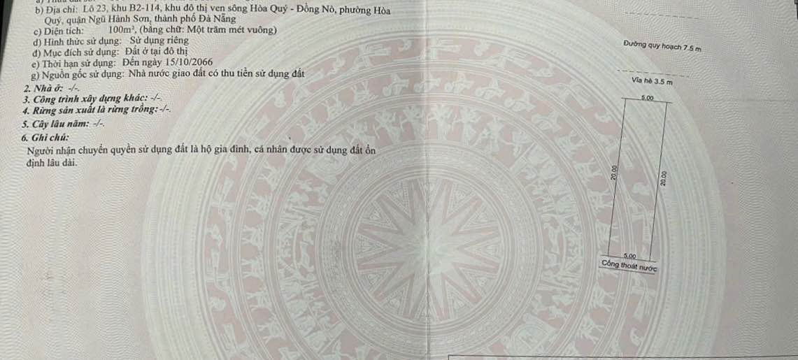 Đất nền Hòa Quý Ngũ Hành Sơn 100m² 5 tỷ – Sổ hồng chính chủ