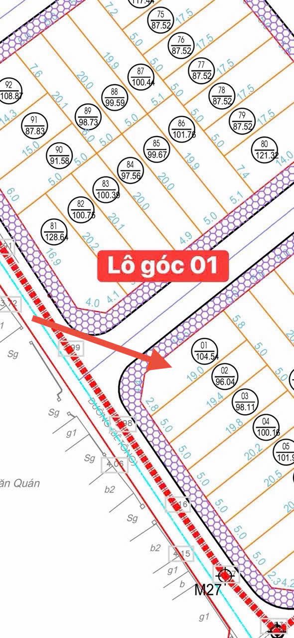 Đất đấu giá Văn Quán - Thanh Oai 104.5m² lô góc, 2 mặt đường, tiềm năng sinh lời cao