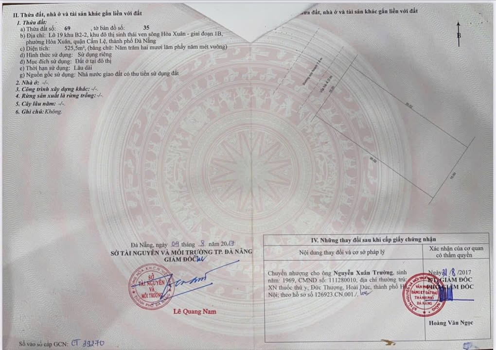Đất BT Mặt Tiền Nguyễn Đình Thi, Đà Nẵng - 525m² Sẵn Sổ, Giá Tốt