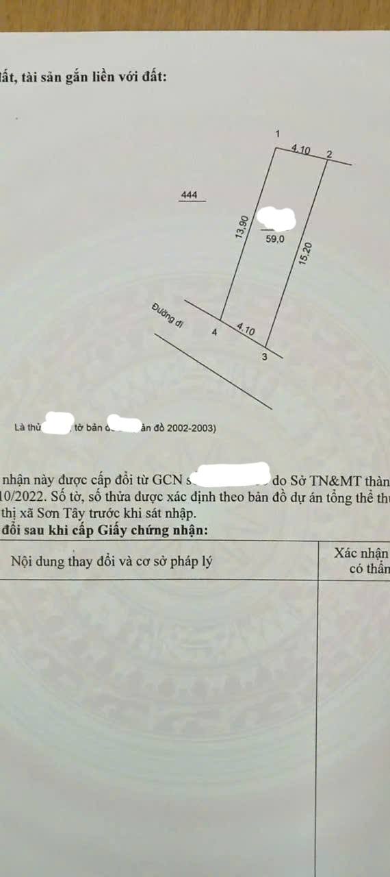 Đất nền Sơn Lộc, Sơn Tây 59m² giá 2 tỷ - Sổ đỏ chính chủ!