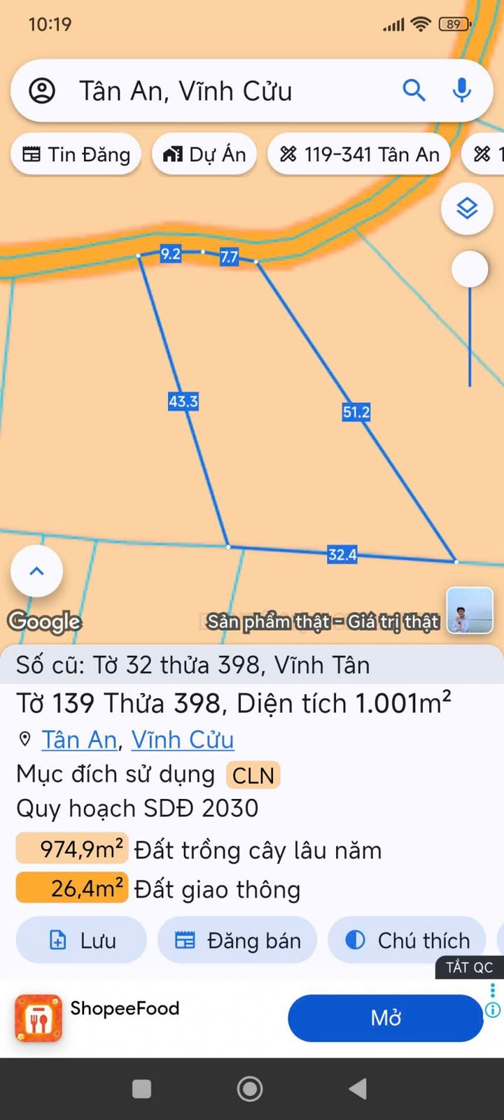 Đất sào Vĩnh Tân, Vĩnh Cửu 1000m² - Sổ đỏ chính chủ, giá tốt!